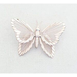 Vintage Silver Fantasy Butterfly Brooch by Monet - T12